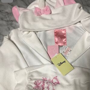 ディズニー マリー MARIE ネコ耳フード付 パジャマ ルームウェア 長袖 上下セット パイル地 Mサイズ 新品未使用 ※汚れ有