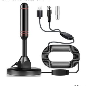 室内アンテナ テレビアンテナ 500KM 受信範囲 4K HDTV 360度全方位受信 内蔵5m USB式信号増強 設置簡単