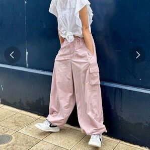 ungrid ナイロン混ミリタリールーズパンツ
