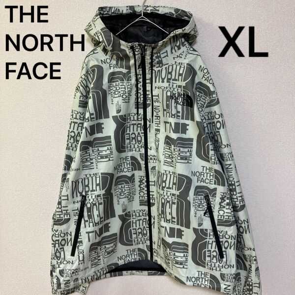 THE NORTH FACEノースフェイス マウンテンパーカー 総柄 XL 薄緑
