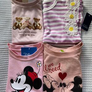 西松屋 未使用 Tシャツ 4枚 まとめ売り 100サイズ 95サイズ 80サイズ ミッキー ミニー クマ ディズニー disney