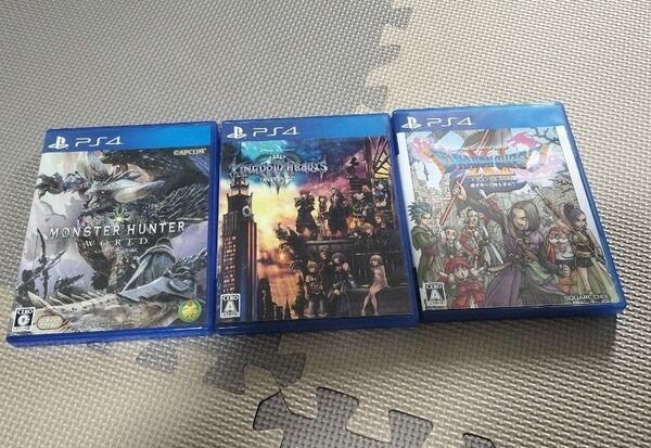 【中古】PS4 ソフト3本セット モンスターハンター キングダムハーツ3 ドラクエ11