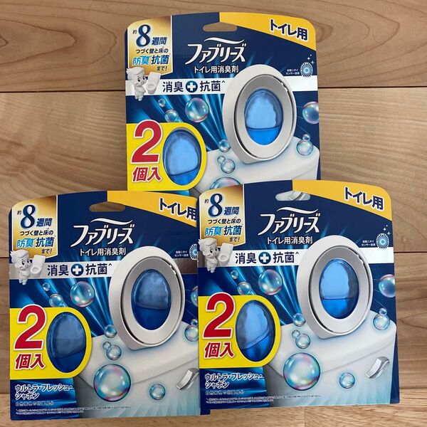 P&G ファブリーズ W消臭 トイレ用 消臭剤+抗菌 置き型 ウルトラ・フレッシュ・シャボン 6.3ml ×2個が3セット