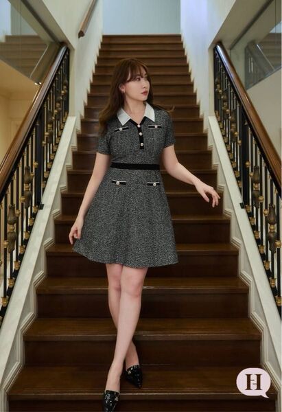 San Rocco Tweed Knit Dress BLACK Sサイズ Herlipto