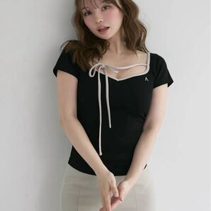 Collie ribbon tops Black andmary アンドマリー