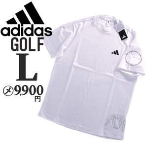 新品 白 L アディダス ゴルフ 半袖シャツ モックネック メンズ ゴルフウェア