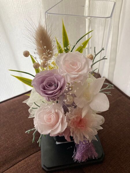 プリザーブドフラワーアレンジ仏花に