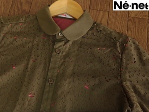  быстрое решение *ne-net Ne-Net *chu-ru переключатель блуза / рубашка 2 хаки / оливковый зеленый / salmon розовый прекрасный товар! женский короткий рукав *