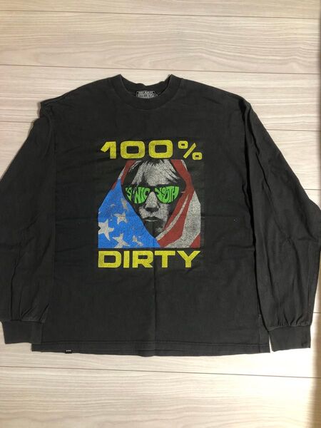 ヒステリックグラマー SONIC YOUTH 100% DIRTY ロングTシャツ ブラック Lサイズ