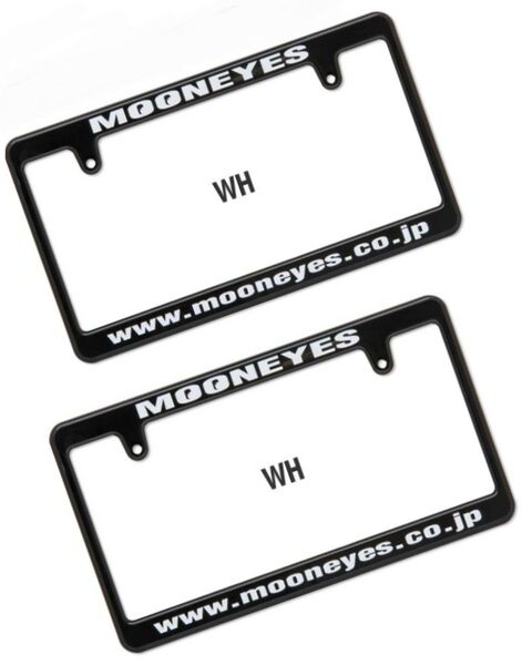 再入荷!!【MOONEYES】新基準ムーンアイズ ホワイトライセンスフレーム MG058BKMOYE ×2枚setv(・∀・*)