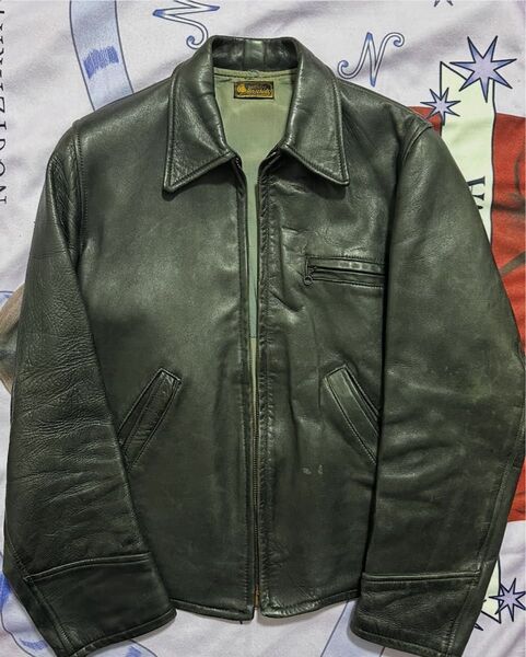 Special!! 40s スポーツジャケット レザージャケット ブラック USA製 ホースハイド
