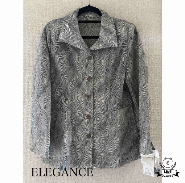 【新品未使用】◆ELEGANCE◆ミセス婦人服 M〜L 春〜夏 ブラウスジャケット トップス 羽織り物 レース シニア 母の日