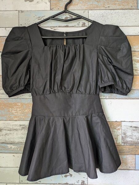 MISCH MASCH ミッシュマッシュ 半袖ブラウス カットソー Мサイズ トップス ペプラム ブラック