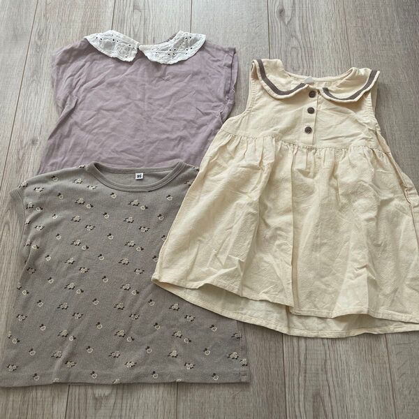 【タイムセール】トップス Tシャツ 女の子 半袖ブラウス カットソー ワンピース