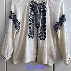 SLOBE IENAクロスステッチブラウス