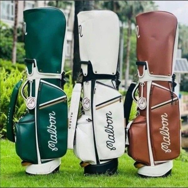 超人気☆Malbon Golf マルボン ゴルフ キャディバッグ ホビー グッズ211 初心者 軽量 PUレーザー