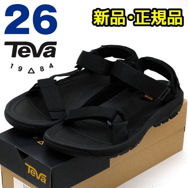 TEVA テバ メンズ サンダル ハリケーン ブラック 26cm 黒 スポーツ ストラップ アウトドア キャンプ 定番 男性 靴
