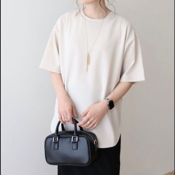 新品未使用★アメリカンホリック 半袖トップス Tシャツ ラウンドヘムトップス 半袖カットソー ライトベージュ