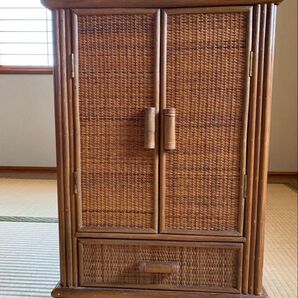籐製 収納棚 キャビネット ラタン 籐家具