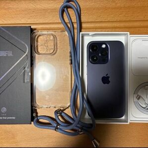 【超美品】iPhone14 Pro 128GB ディープパープル(紐付きクリアカバー、ガラスフィルム付き)