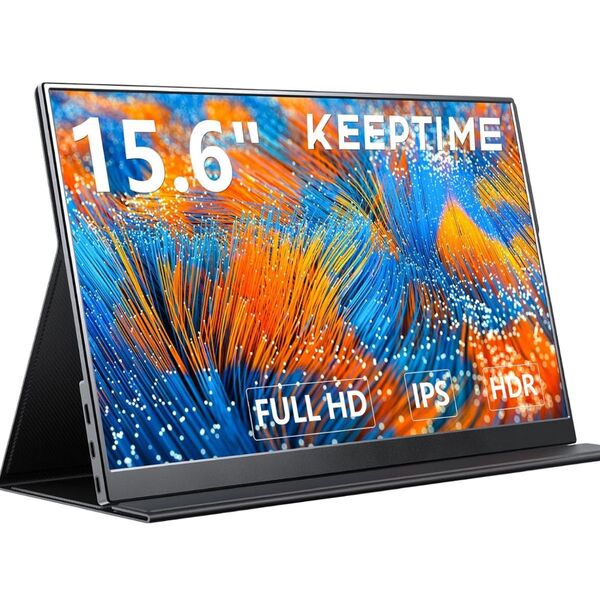 KEEPTIME モバイルモニター 15.6インチ 1920*1080 モバイルディスプレイ IPS液晶 マグネット保護カバー付き