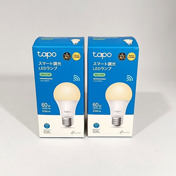 【2個】TP-Link Tapo スマート LED ランプ 調光タイプ 電球色 E26 800lm Tapo L510E/A