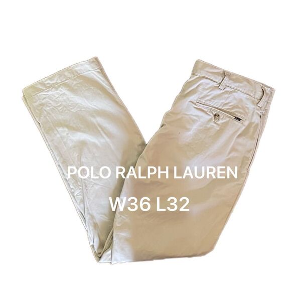 90s/POLO RALPH LAUREN ポロ ラルフローレン/チノパン CLASSIC FIT/ホワイトベージュ/W36L32