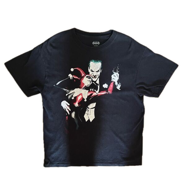 DCコミックス/ハーレイ・クイン/ジョーカー バットマン キャラクタープリントTシャツ/ブラック/L/映画アメコミ 古着