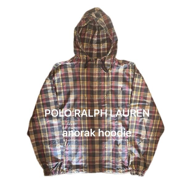 【希少 レア】90s/POLO RALPH LAUREN ポロ ラルフローレン/マドラスチェック アノラック/L/チェック柄