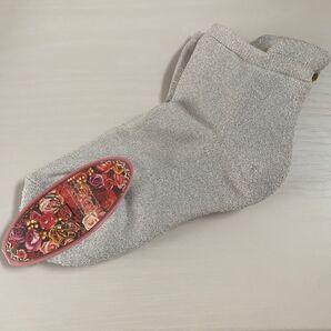 ブロンドール ラメ レディースソックス ライトグレー アンクルソックス 未使用 ソックス 靴下 シルバーラメ