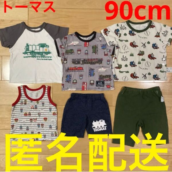 きかんしゃトーマス 90cm 半袖Tシャツ パジャマ タンクトップ ハーフパンツ 半ズボン ノースリーブ 男の子用 2歳 3歳