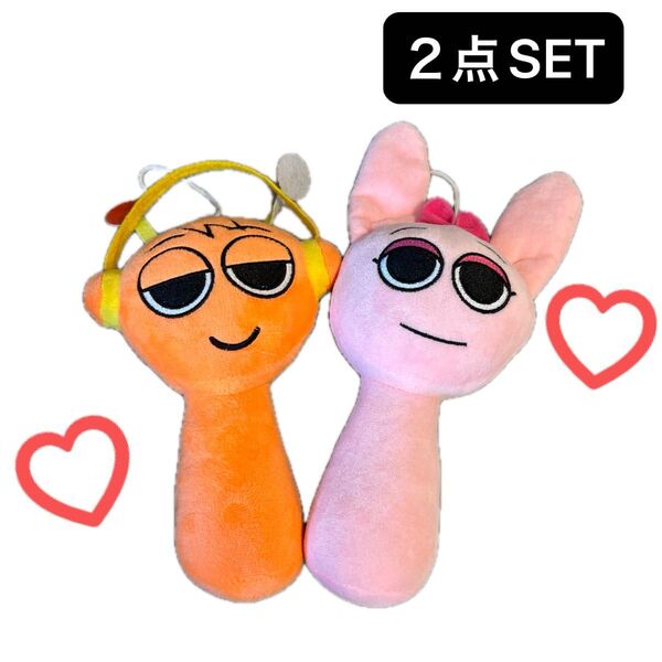 ぬいぐるみ スプランキー SPRUNKI ピンキー オレン 中古品 美品