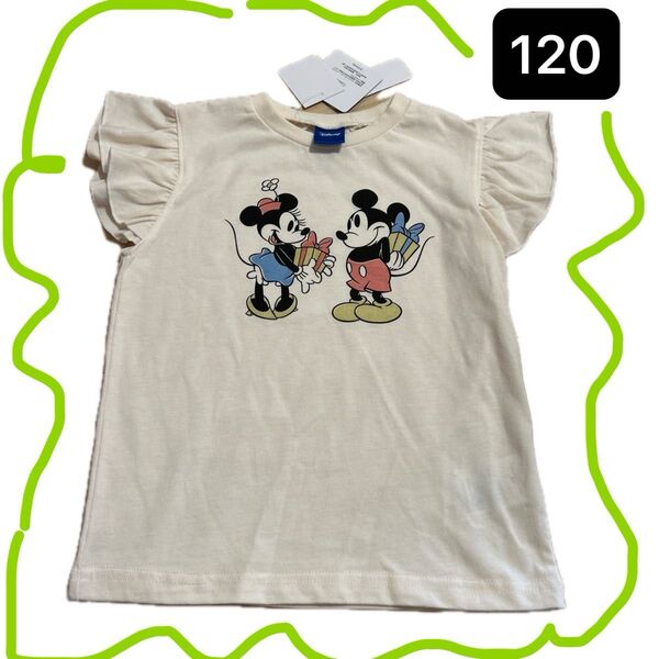 Disney 半袖Tシャツ 120サイズ 女の子 子供服 ミッキー ミニー プリントTシャツ 即日発送 新品 未使用 タグつき