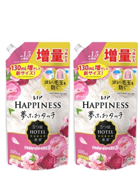 レノア ハピネス 夢ふわタッチ アンティークローズ 詰替 500ml×2袋+綿棒1本
