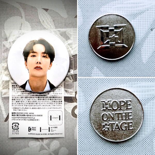 BTS J-HOPE HOPE ON THE STAGE ガチャ缶バッヂ&ガチャコイン1枚