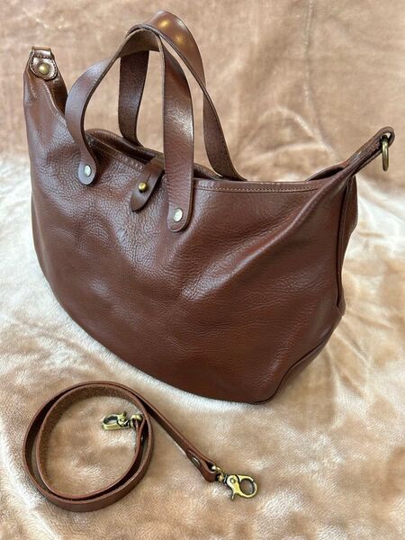 チーバCIVAワンショルダーバッグ茶色ショルダーバック肩掛けハンドバッグ2WAY レザー本革牛革メンズレディースユニセックス