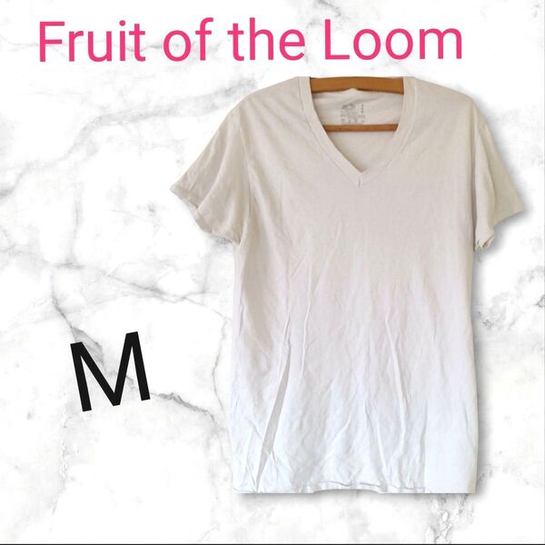 Fruit of the Loom フルーツオブザルーム【M】白 VネックTシャツ 半袖 半袖Tシャツ Vネック Tシャツ