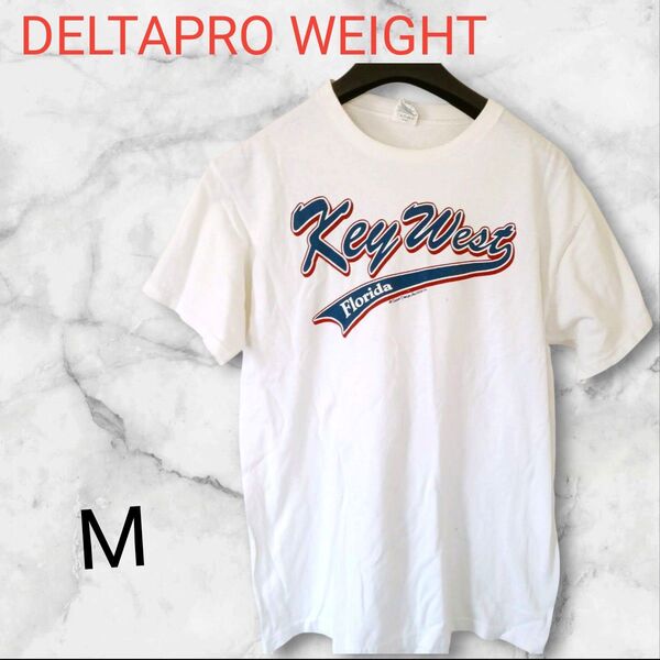 DELTAPRO WEIGHT【M】Key West Florida プリントTシャツ 白 古着 半袖 ホワイト 90s 海外