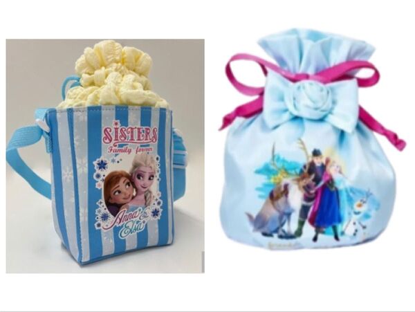 しまむら ディズニー アナ雪 ポップコーンショルダーバッグ&ローズリボン巾着