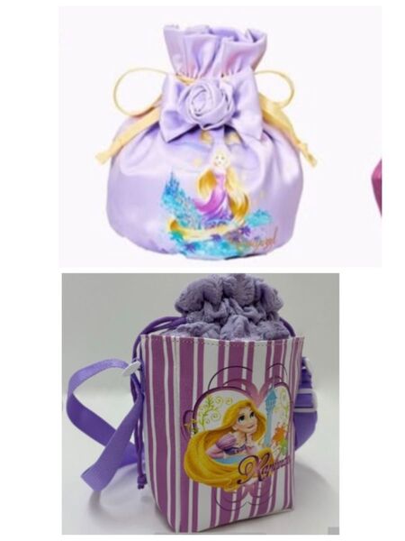 ディズニー ラプンツェル ポップコーンショルダーバッグ&ローズリボン巾着