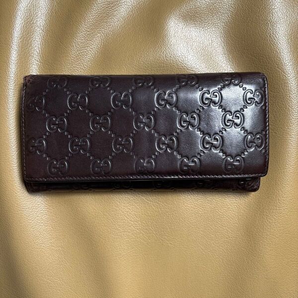 GUCCI 長財布 グッチシマ ブラウン