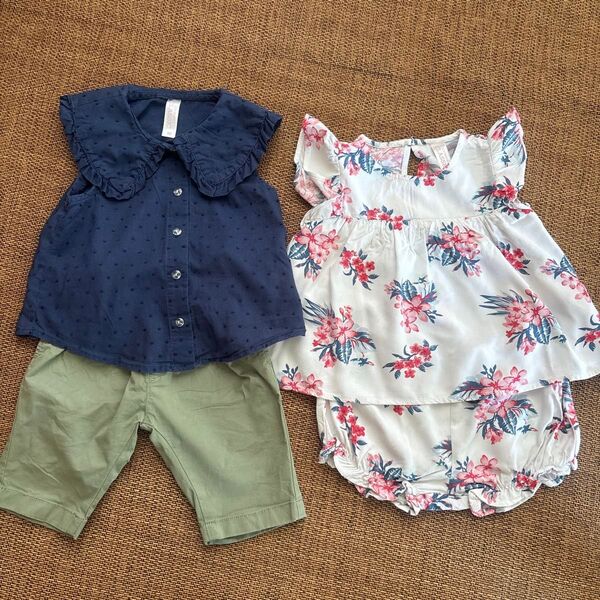 ベビー服 3点セット 女の子80〜90 branshesパンツ