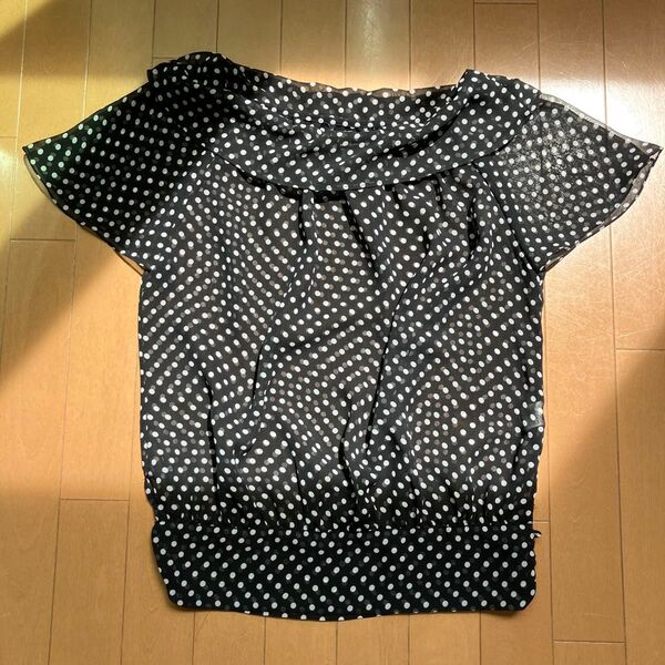 昭和レトロ 水玉シースルーブラウス