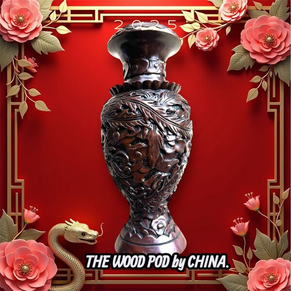 【完全無保証】中国美術 木彫 花器 置物 オブジェ 彫刻 アジアン 木製花瓶 インテリア 寸法画像参照 花器 壺 置物