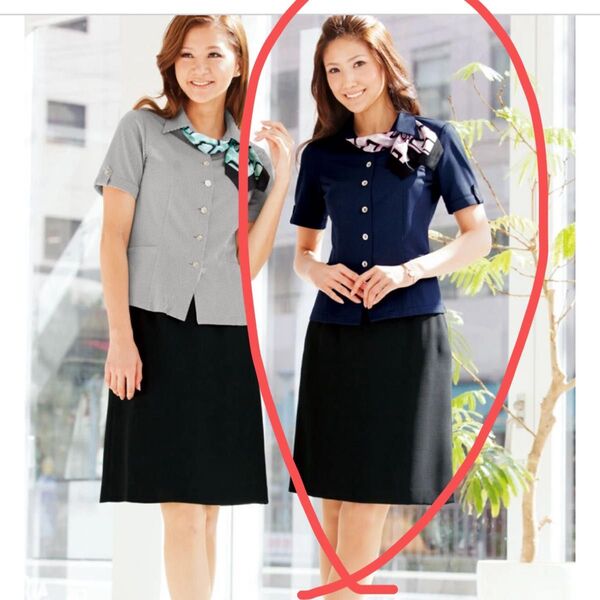 セロリー selery スカーフ付きオーバーブラウス 13号 事務服