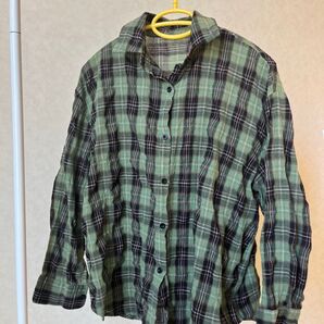 チェックシャツ グリーン