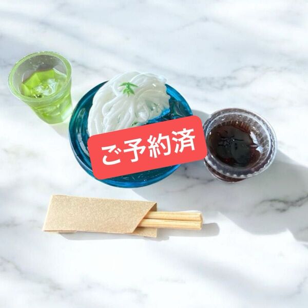 No.804 ミニチュアフード ミニチュアそうめん ミニチュアグリーンティー ドール用小物 フィギュア用小物 和食 ハンドメイド