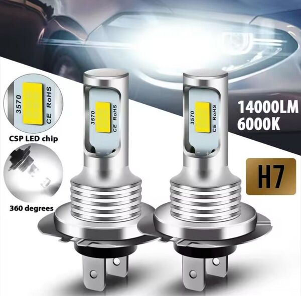 【新品】LEDバルブ LEDライト ヘッドライト フォグランプ H7 爆光LED 2個セット1