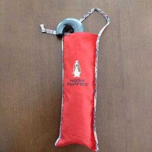 ハッシュパピー Hush Puppies 折り畳み 傘 赤 レッド ×チェック 犬