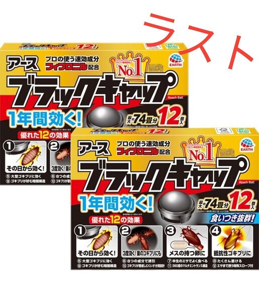 ブラックキャップ 12個入x2箱セット ゴキブリ駆除剤 毒餌剤 置き型 室内 屋外 駆除 忌避 ゴキブリ対策
